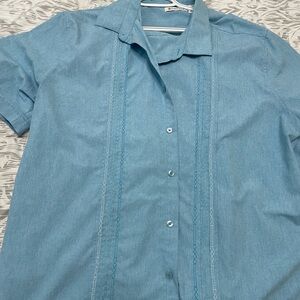 Cubavera Sky Blue Short Sleeve Shirt